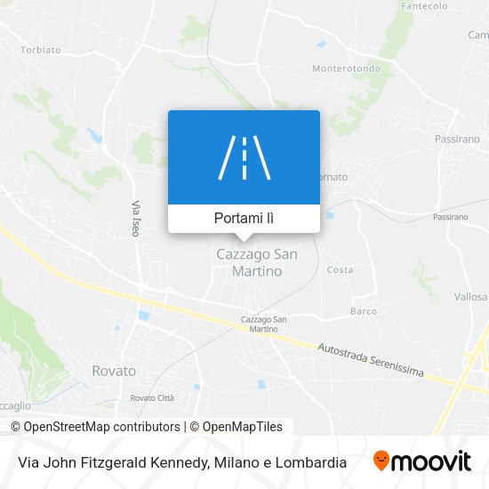 Mappa Via John Fitzgerald Kennedy