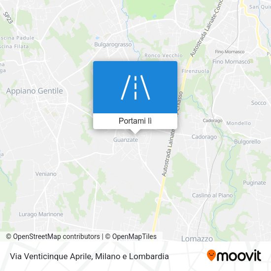 Mappa Via Venticinque Aprile