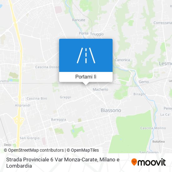 Mappa Strada Provinciale 6 Var Monza-Carate