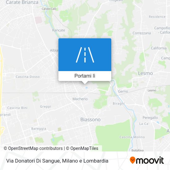 Mappa Via Donatori Di Sangue