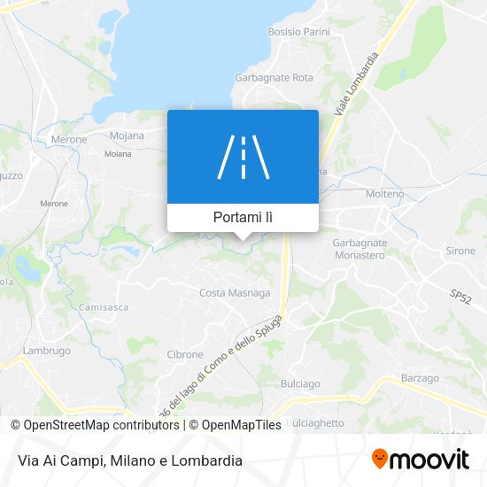Mappa Via Ai Campi