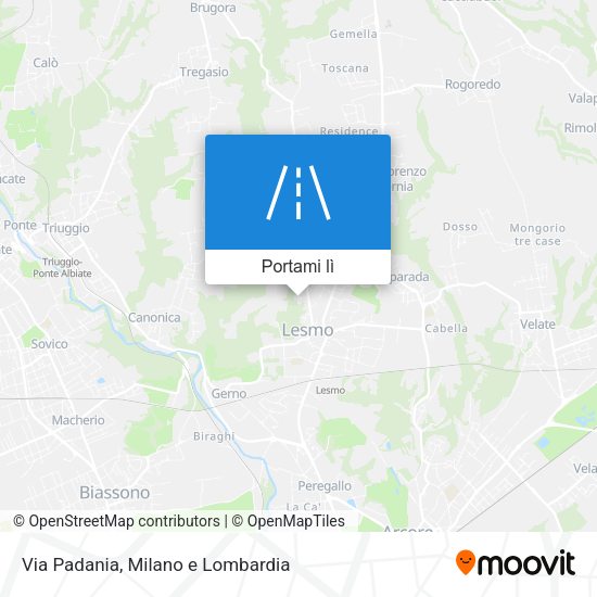 Mappa Via Padania