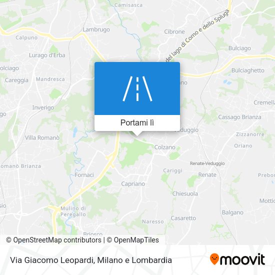 Mappa Via Giacomo Leopardi