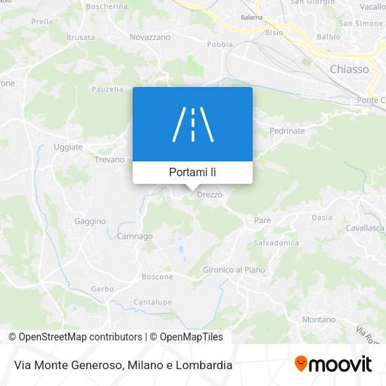 Mappa Via Monte Generoso