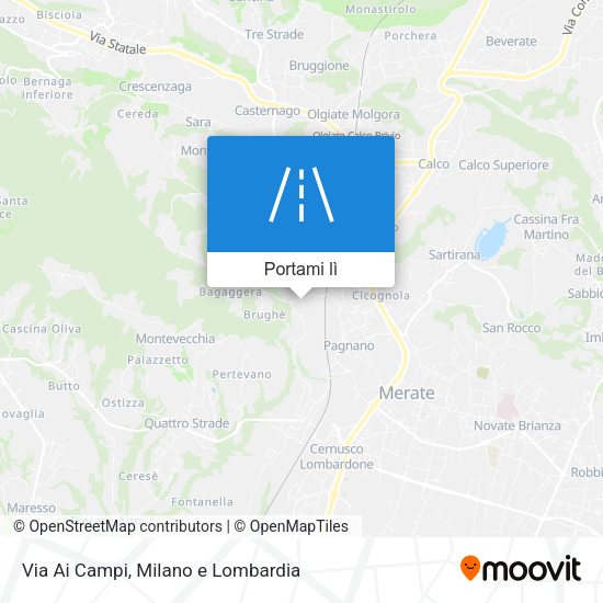 Mappa Via Ai Campi