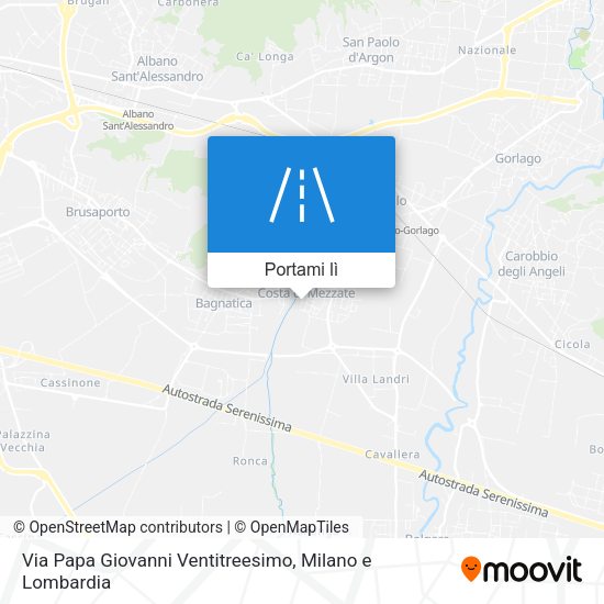 Mappa Via Papa Giovanni Ventitreesimo