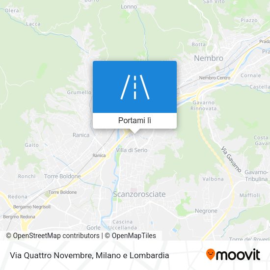 Mappa Via Quattro Novembre