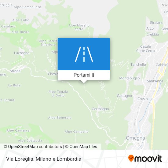 Mappa Via Loreglia