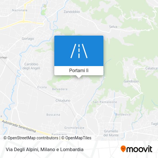 Mappa Via Degli Alpini