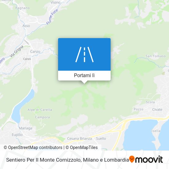 Mappa Sentiero Per Il Monte Cornizzolo