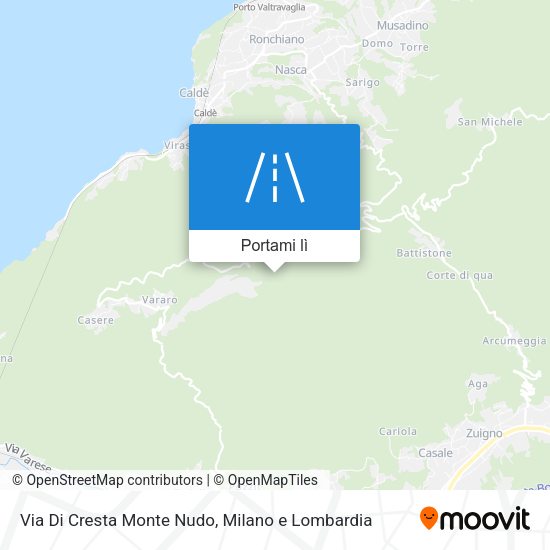 Mappa Via Di Cresta Monte Nudo