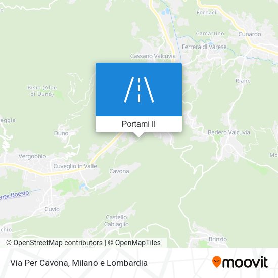 Mappa Via Per Cavona