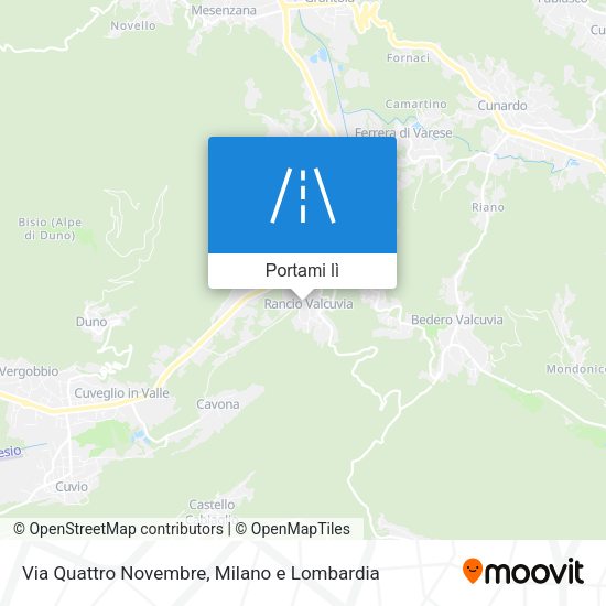 Mappa Via Quattro Novembre