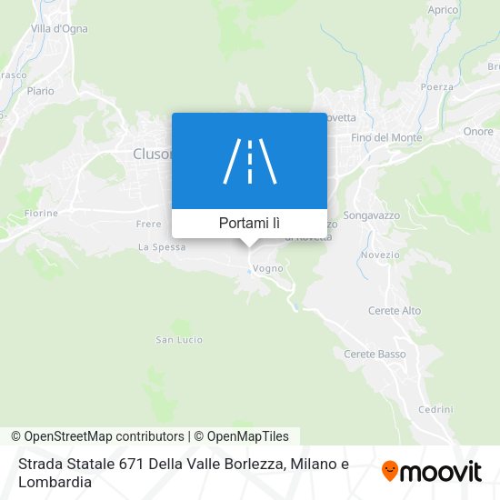 Mappa Strada Statale 671 Della Valle Borlezza