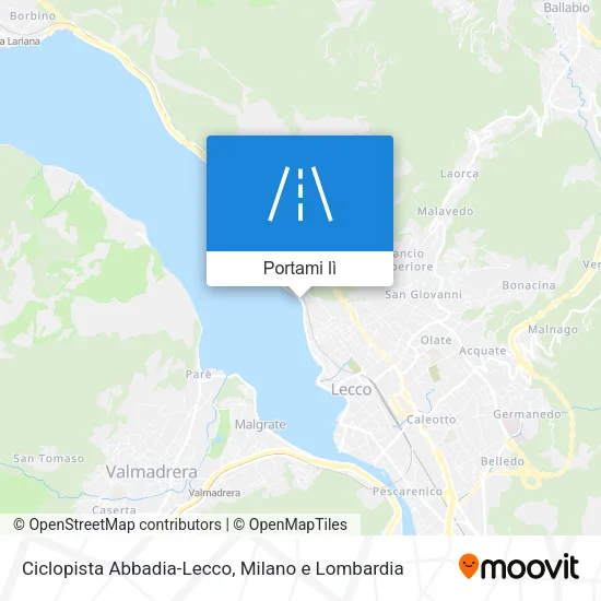 Mappa Ciclopista Abbadia-Lecco