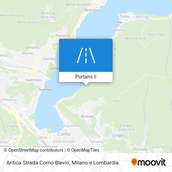 Mappa Antica Strada Como-Blevio