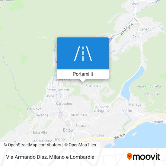 Mappa Via Armando Diaz