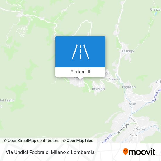 Mappa Via Undici Febbraio