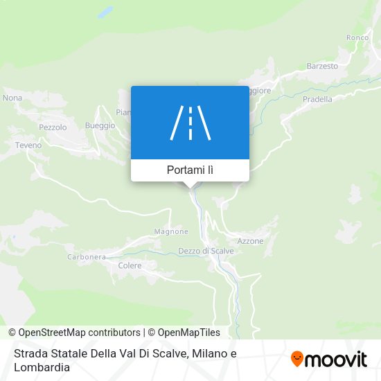 Mappa Strada Statale Della Val Di Scalve