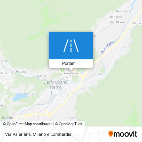 Mappa Via Valeriana