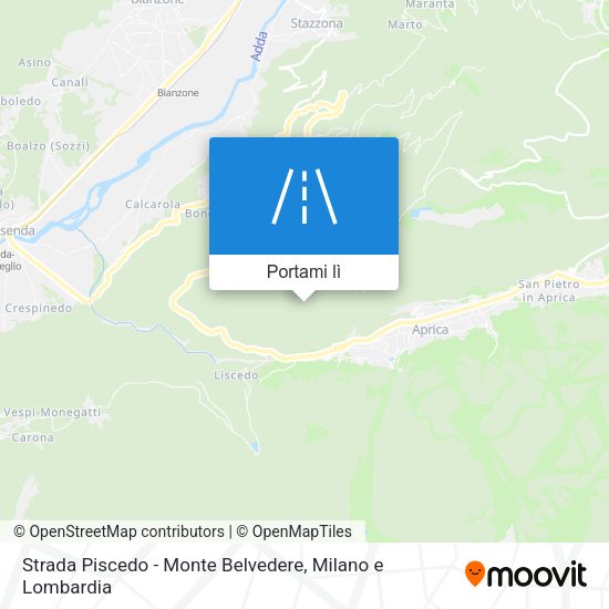 Mappa Strada Piscedo - Monte Belvedere