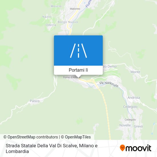 Mappa Strada Statale Della Val Di Scalve