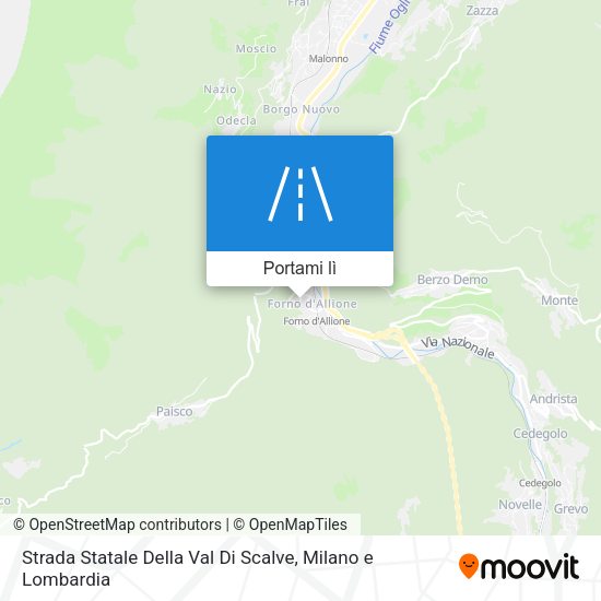 Mappa Strada Statale Della Val Di Scalve