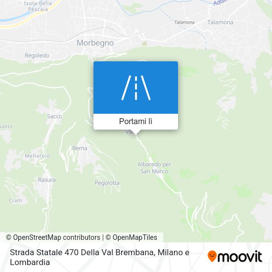 Mappa Strada Statale 470 Della Val Brembana