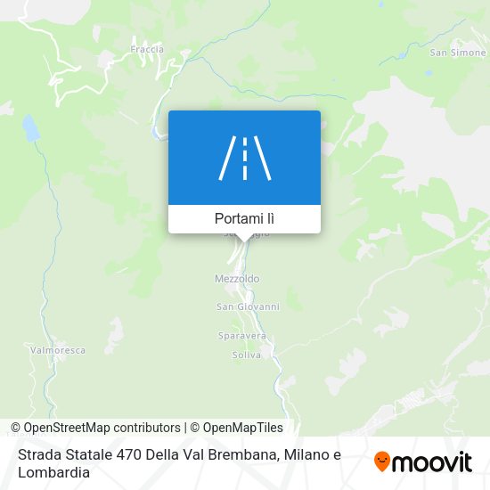 Mappa Strada Statale 470 Della Val Brembana