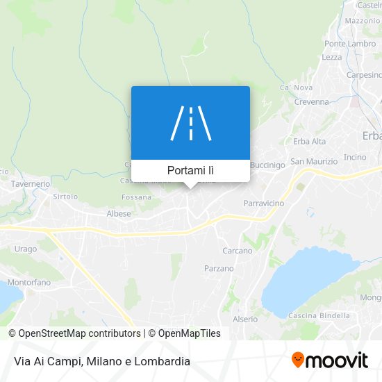 Mappa Via Ai Campi
