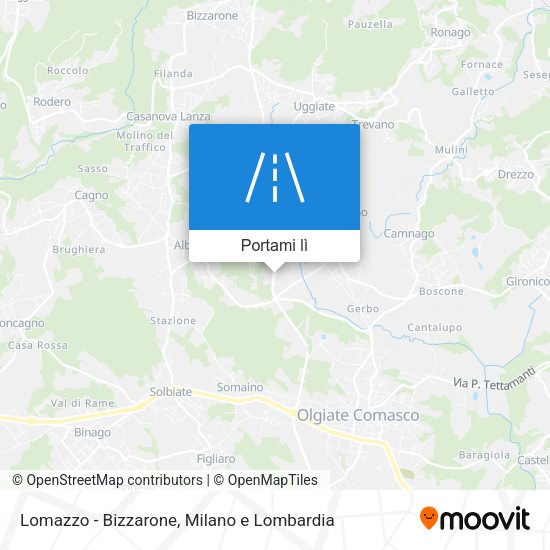Mappa Lomazzo - Bizzarone