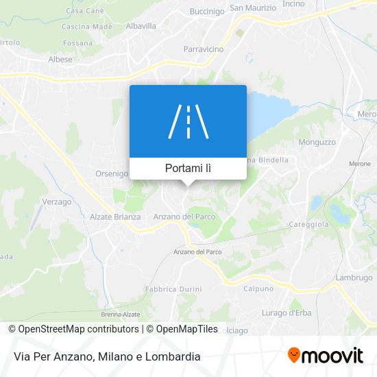 Mappa Via Per Anzano