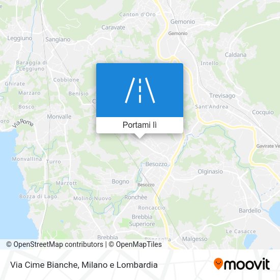 Mappa Via Cime Bianche