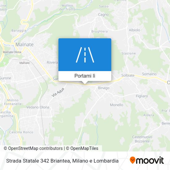 Mappa Strada Statale 342 Briantea