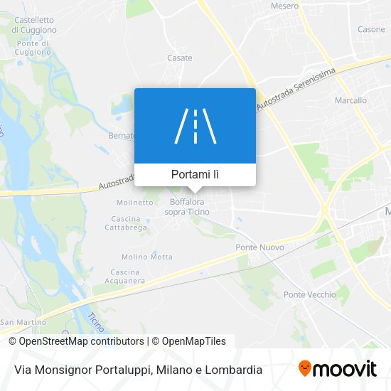 Mappa Via Monsignor Portaluppi