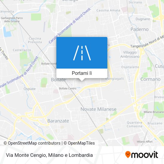 Mappa Via Monte Cengio