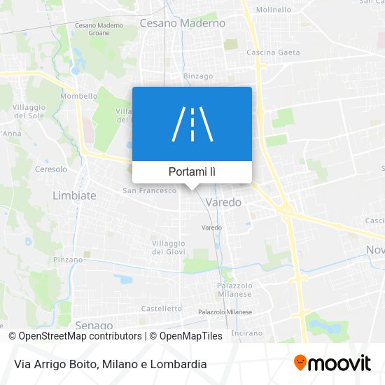 Mappa Via Arrigo Boito