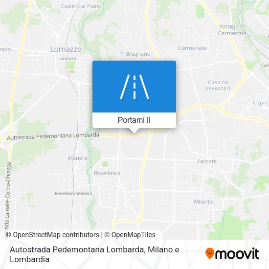 Mappa Autostrada Pedemontana Lombarda