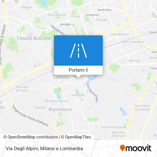 Mappa Via Degli Alpini