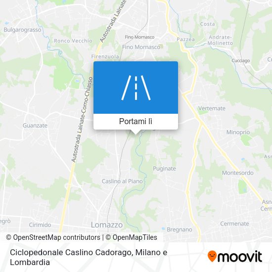 Mappa Ciclopedonale Caslino Cadorago