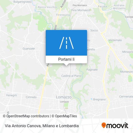 Mappa Via Antonio Canova