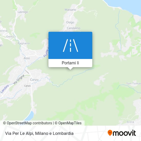 Mappa Via Per Le Alpi