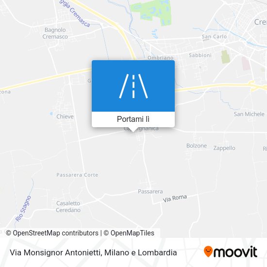 Mappa Via Monsignor Antonietti