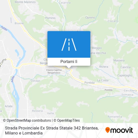 Mappa Strada Provinciale Ex Strada Statale 342 Briantea