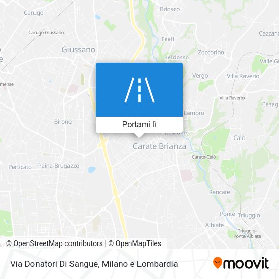 Mappa Via Donatori Di Sangue