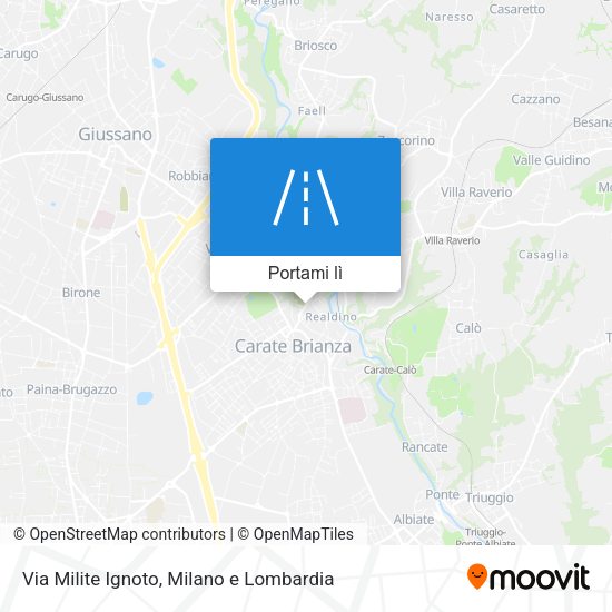 Mappa Via Milite Ignoto
