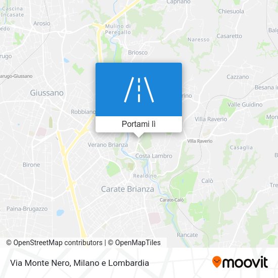 Mappa Via Monte Nero