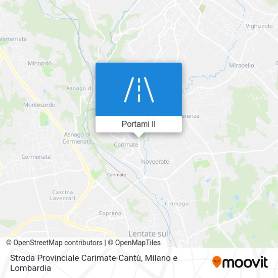 Mappa Strada Provinciale Carimate-Cantù