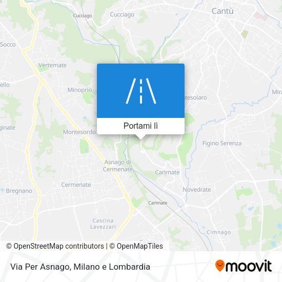 Mappa Via Per Asnago