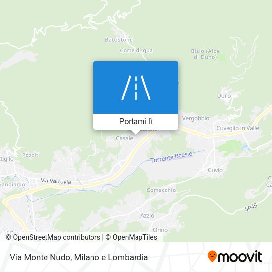 Mappa Via Monte Nudo